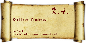 Kulich Andrea névjegykártya