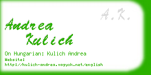 andrea kulich business card